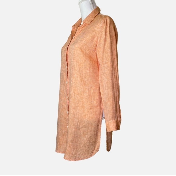 J. Jill 100% Linen Button Front Tunic Small Lagenlook Oversized - Picture 3 of 6